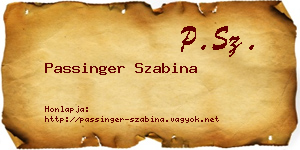 Passinger Szabina névjegykártya