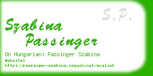 szabina passinger business card